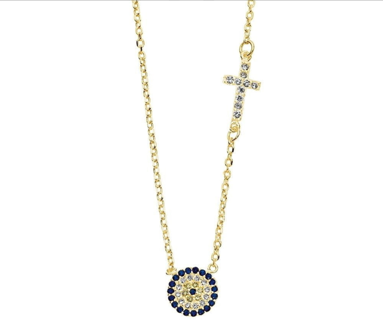 Evil Eye & Cross Necklace