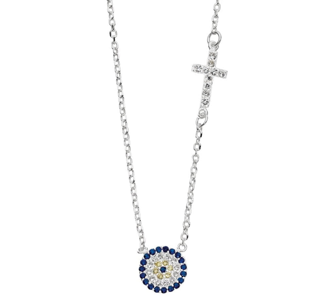 Evil Eye & Cross Necklace